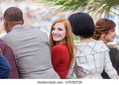 CANNES, FRANCE - MAY 17, 2017:  Jessica Chastain Attends The Jury Photocall During The 70th Annual Cannes Film Festiva