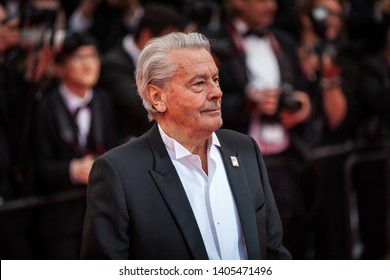CANNES, FRANCE - MAY 19, 2019:  Alain Delon attends the screening of "A Hidden Life (Une Vie Cachée)" during the 72nd annual Cannes Film Festival