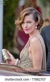 CANNES, FRANCE - MAY 19: actress and topmodel milla jovovich leaves hotel martinez during the 64th Annual Cannes Film Festival on May 19, 2011 in Cannes, France.