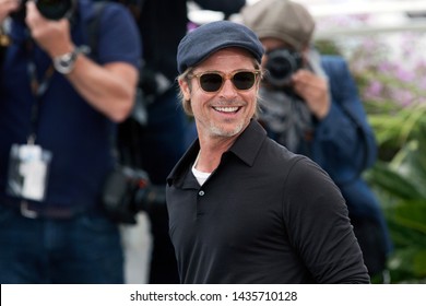 CANNES, FRANCE - MAY 22: Brad Pitt attends the photo-call of the movie "Once Upon A Time In Hollywood" during the 72nd Cannes Film Festival on May 22, 2019 in Cannes, France.