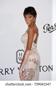 CANNES, FRANCE. May 25, 2017: Winnie Harlow at the 24th amfAR Gala Cannes at the Hotel du Cap-Eden-Roc, Antibes