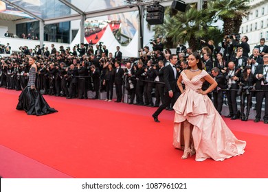 CANNES, FRANCE - MAY 9, 2018: Inanna Sarkis Attends The Screening Of 'Yomeddine' During The 71st Annual Cannes Film Festival