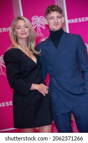 Cannes, France- October 13 2021: Virginie Efira, Niels Schneider On The Pink Carpet Of Canneseries Festival.