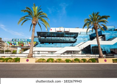 CANNES, FRANCE - SEPTEMBER 24, 2018: Casino Barriere At The Palais Des Festivals Et Des Congres De Cannes Building In Cannes City In France