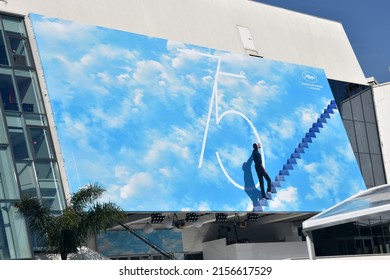 CANNES, FRANCE-MAY 16: The Official Poster For The 75th International Film Festival Shown On May16, 2022 In Cannes, France. The Subject Chosen This Year Is An Image Of The Film Truman Show.