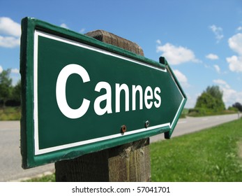 CANNES Road Sign