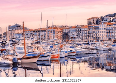 Cannes viewed from the old harbor - Shutterstock ID 2311322269