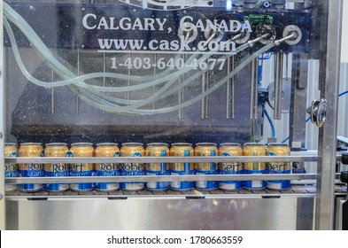 Canning Another Brand Of Beer At Pedernales Brewing Company, Fredericksburg, Texas, USA, April 15, 2015