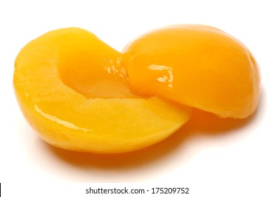 Canning Peaches Isolated On A White Background 