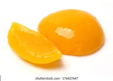 Canning Peaches Isolated On A White Background 