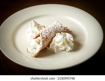 Cannoli on a white plate