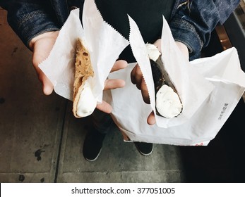 Cannolis In Little Italy, New York 