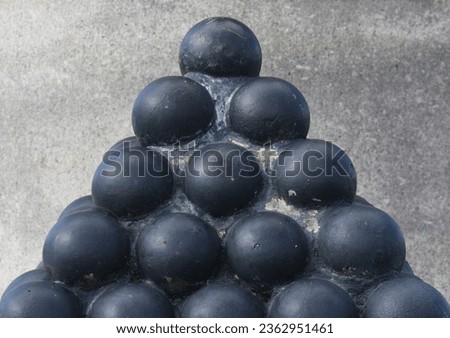 Cannon balls on Plymouth Hoe Devon
