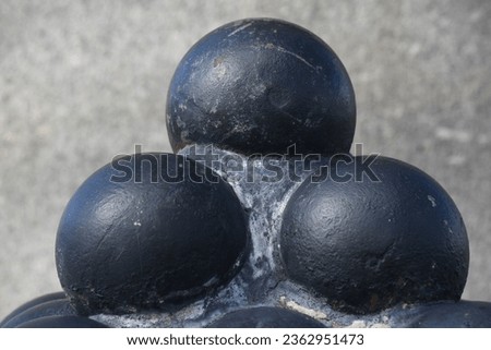 Cannon balls on Plymouth Hoe Devon