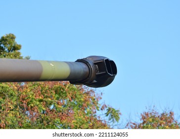 Cannon Barrel With A Blue Sky In Background