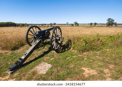 Cannon at the Gettysburg National Military Park, American Civil War Battlefield, in Gettysburg, Pennsylvania, USA