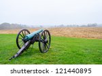 cannon in morning fog at Monocacy National Battlefield