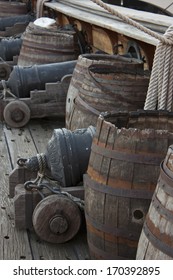 Cannon On The Deck Of The Pirate Ship