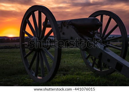 Cannon at Sunset