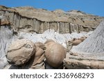 Cannonball Concretions at Theodore Roosevelt National Park in North Dakota.