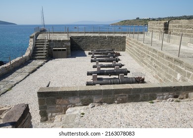 Cannons in Bodrum Castle, Mugla City, Turkey