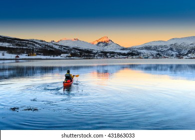 Canoe, Sunrise. Tromso