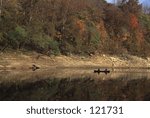 canoers on the Cumberland River in Kentucky, USA