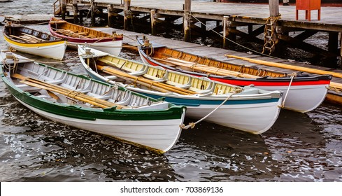 Canoes In Mystic Seaport, CT