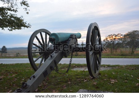 Canon at sunset.  Gettysburg.