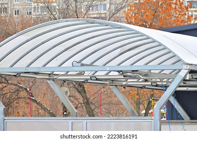 Canopy Over A Street Car Wash On A Winter Day