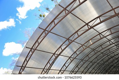 Canopy Polycarbonate Arc Metalware On Blue Stock Photo 1076625593 ...