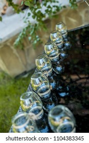 cans empty glass transparent table beverages nature green black