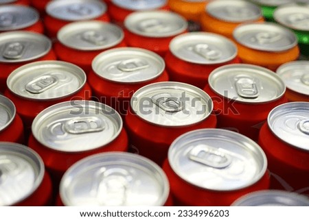 Cans of soft drink lined up , Stock photo © 