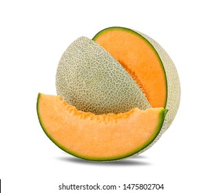 Cantaloupe Melon Isolated On White