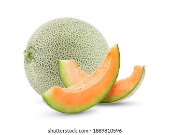 Cantaloupe Melon Isolated On White Background