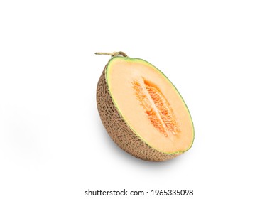 Cantaloupe Melon Isolated On White Background