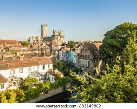 Canterbury view in summer, Kent, England