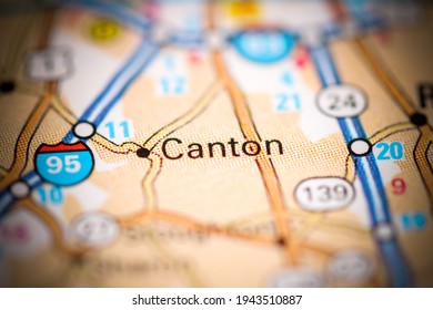 Canton. Massachusetts. USA On A Geography Map