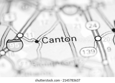 Canton. Massachusetts. USA On A Geography Map