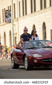 Canton, OH - 6 August 2016:  NFL Hall Of Fame Player Brett Favre In A Parade.