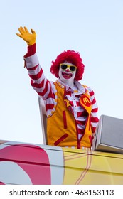 Canton, OH - 6 August 2016:  Ronald McDonald In A Parade