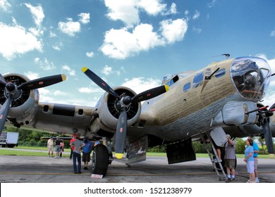 Canton, Ohio / USA - 08/11/2019: Front-view (exterior) Of Collings Foundation's B-17 Flying Fortress 