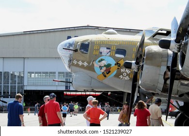 Canton, Ohio / USA - 08/11/2019: Side-view (exterior) Of Collings Foundation's B-17 Flying Fortress 