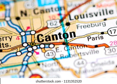 Canton. Ohio. USA On A Map