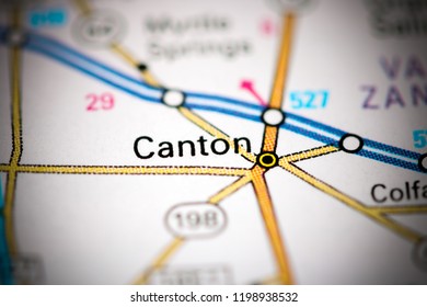 Canton. Texas. USA On A Map