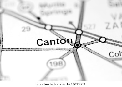 Canton. Texas. USA On A Map