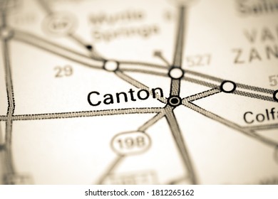 Canton. Texas. USA On A Map