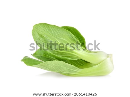 Cantonese vegetables isolated white background