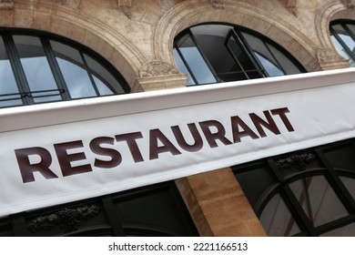 Canvas Awning At The Front Of A Restaurant