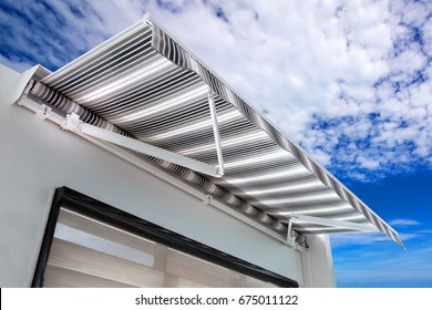 Canvas Awning With A Sky Background